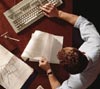 Photo: office desk overhead